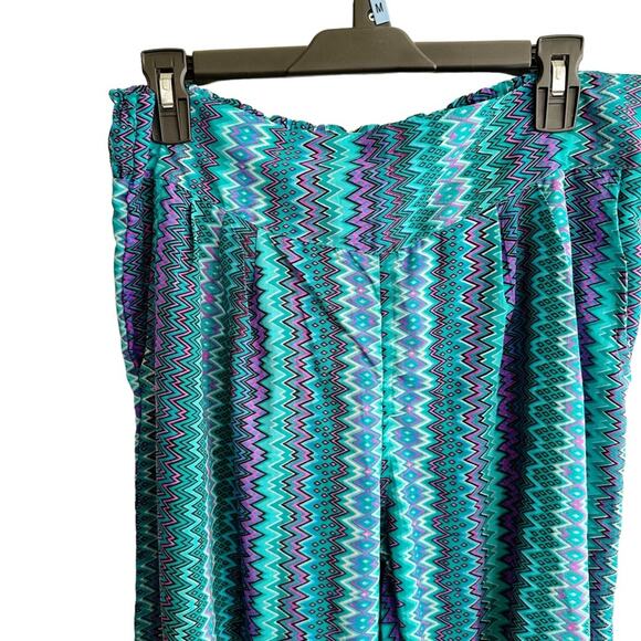 Elan Lightweight Chevron Tribal Chiffon Beach Resort Pants - Picture 3 of 9